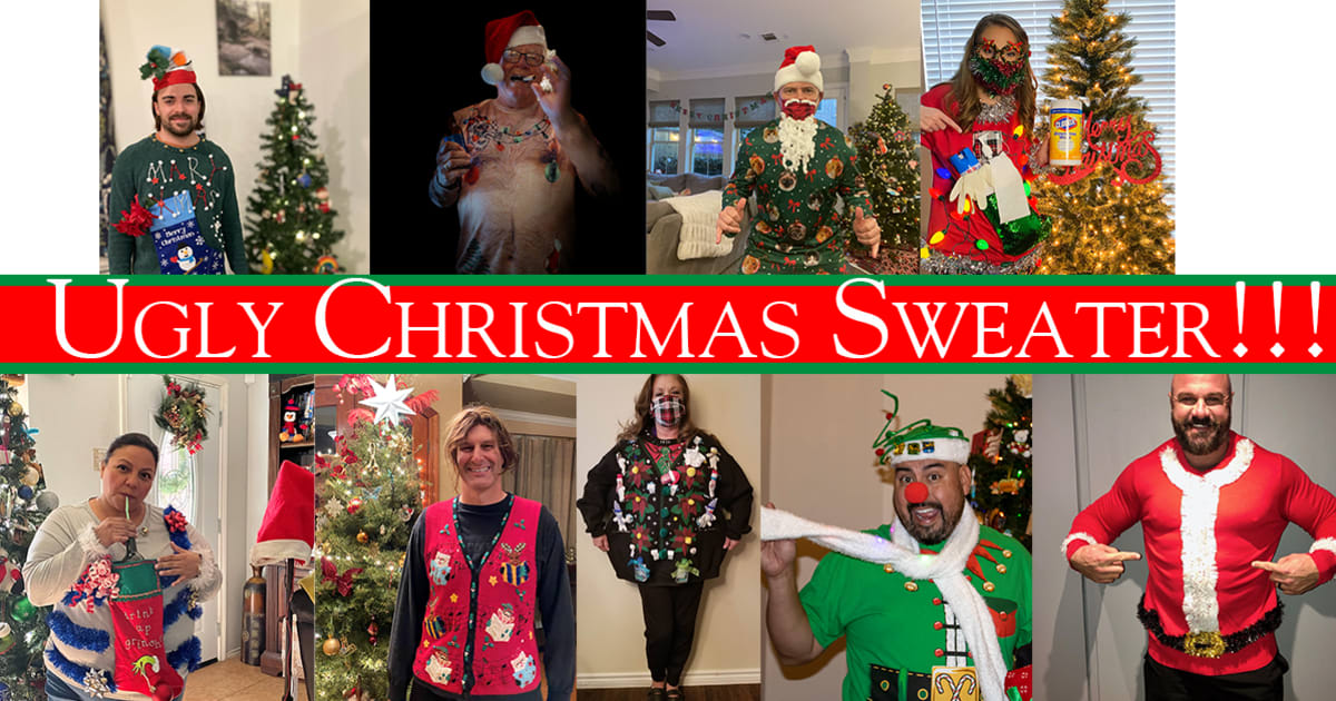 Who's got the ugliest Christmas sweater???